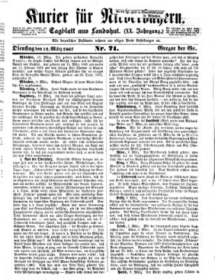 Kurier für Niederbayern Dienstag 12. März 1867