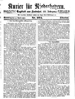 Kurier für Niederbayern Sonntag 14. April 1867