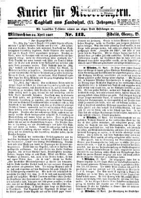 Kurier für Niederbayern Mittwoch 24. April 1867