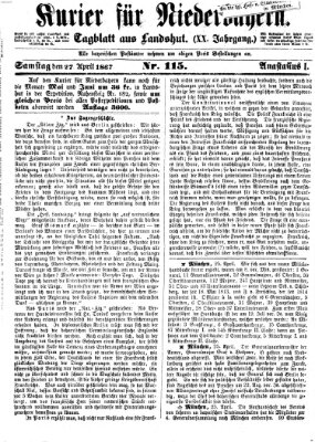 Kurier für Niederbayern Samstag 27. April 1867