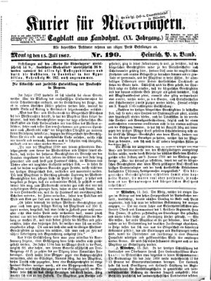 Kurier für Niederbayern Montag 15. Juli 1867
