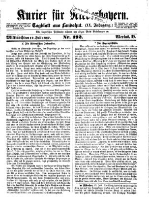 Kurier für Niederbayern Mittwoch 17. Juli 1867