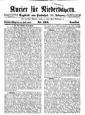 Kurier für Niederbayern Donnerstag 18. Juli 1867