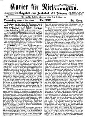 Kurier für Niederbayern Donnerstag 10. Oktober 1867