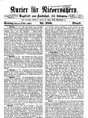 Kurier für Niederbayern Sonntag 13. Oktober 1867