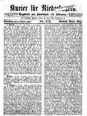 Kurier für Niederbayern Dienstag 26. November 1867