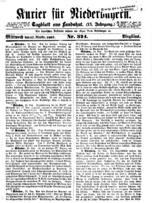 Kurier für Niederbayern Mittwoch 27. November 1867