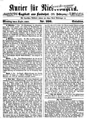Kurier für Niederbayern Montag 9. Dezember 1867
