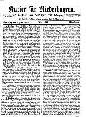 Kurier für Niederbayern Sonntag 9. Februar 1868