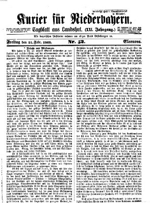 Kurier für Niederbayern Freitag 21. Februar 1868