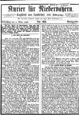 Kurier für Niederbayern Dienstag 3. März 1868