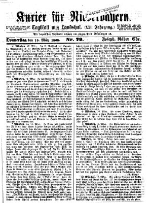 Kurier für Niederbayern Donnerstag 19. März 1868