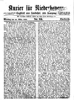Kurier für Niederbayern Montag 23. März 1868