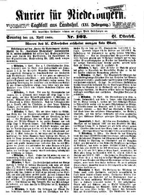 Kurier für Niederbayern Sonntag 12. April 1868
