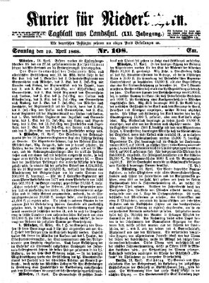 Kurier für Niederbayern Sonntag 19. April 1868