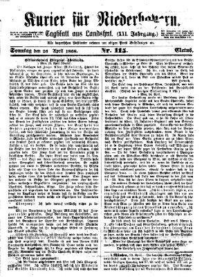 Kurier für Niederbayern Sonntag 26. April 1868