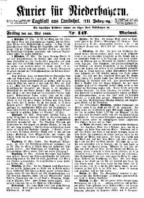 Kurier für Niederbayern Freitag 29. Mai 1868