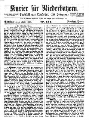 Kurier für Niederbayern Samstag 6. Juni 1868