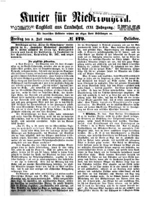 Kurier für Niederbayern Freitag 3. Juli 1868