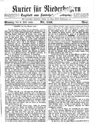 Kurier für Niederbayern Montag 6. Juli 1868