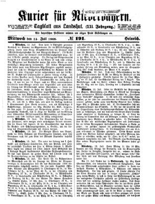 Kurier für Niederbayern Mittwoch 15. Juli 1868