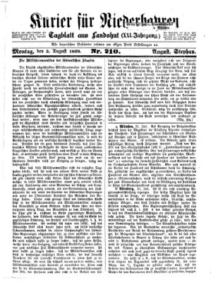 Kurier für Niederbayern Montag 3. August 1868