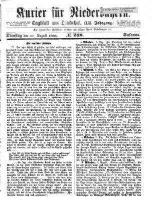Kurier für Niederbayern Dienstag 11. August 1868