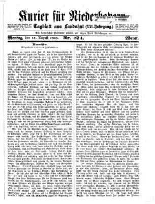 Kurier für Niederbayern Montag 17. August 1868