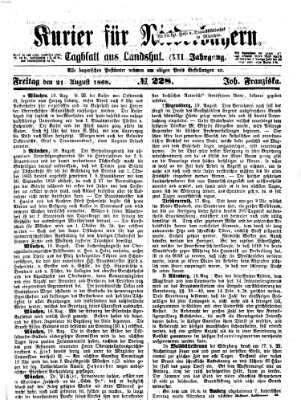 Kurier für Niederbayern Freitag 21. August 1868