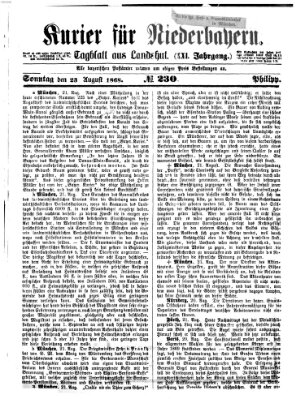 Kurier für Niederbayern Sonntag 23. August 1868