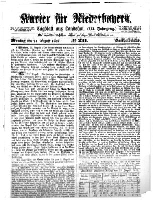 Kurier für Niederbayern Montag 24. August 1868