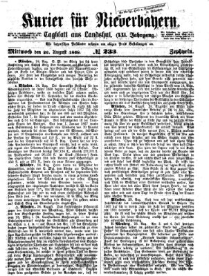 Kurier für Niederbayern Mittwoch 26. August 1868