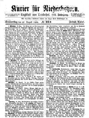 Kurier für Niederbayern Donnerstag 27. August 1868