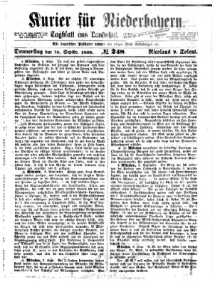 Kurier für Niederbayern Donnerstag 10. September 1868