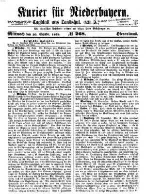 Kurier für Niederbayern Mittwoch 30. September 1868