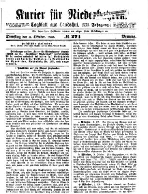 Kurier für Niederbayern Dienstag 6. Oktober 1868