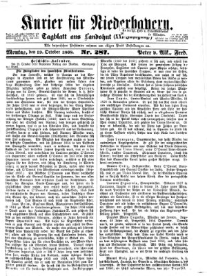 Kurier für Niederbayern Montag 19. Oktober 1868