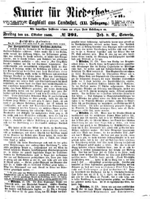 Kurier für Niederbayern Freitag 23. Oktober 1868