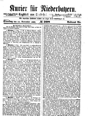 Kurier für Niederbayern Dienstag 10. November 1868