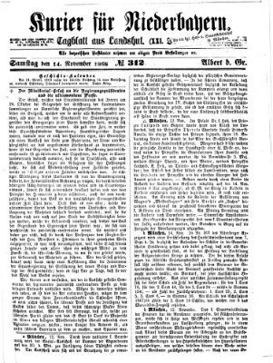 Kurier für Niederbayern Samstag 14. November 1868
