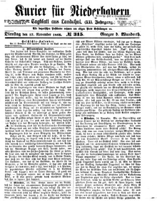 Kurier für Niederbayern Dienstag 17. November 1868