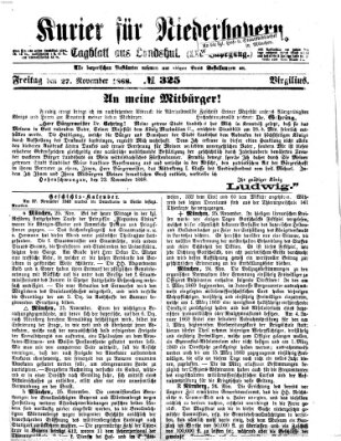 Kurier für Niederbayern Freitag 27. November 1868