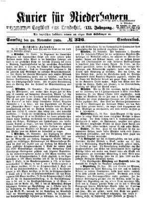 Kurier für Niederbayern Samstag 28. November 1868