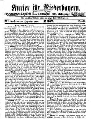 Kurier für Niederbayern Mittwoch 30. Dezember 1868