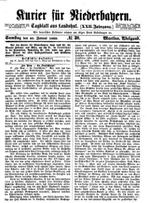 Kurier für Niederbayern Samstag 30. Januar 1869