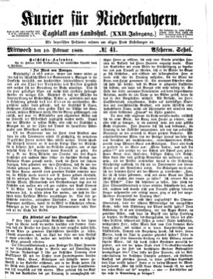 Kurier für Niederbayern Mittwoch 10. Februar 1869