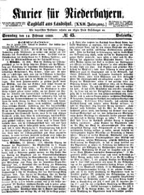 Kurier für Niederbayern Sonntag 14. Februar 1869