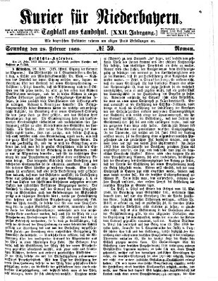 Kurier für Niederbayern Sonntag 28. Februar 1869