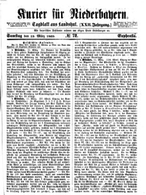 Kurier für Niederbayern Samstag 13. März 1869
