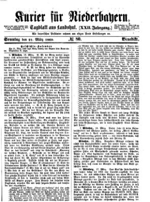 Kurier für Niederbayern Sonntag 21. März 1869